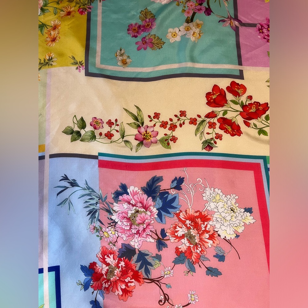 Johnny Was Silk SCARF NWT ! 12 Tassels! - Picture 2 of 6